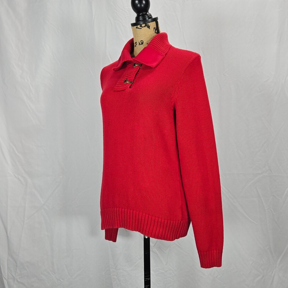LRL Lauren Jeans Co Ralph Lauren Women's Red Cotton Sweater M Nautical - Picture 2 of 10